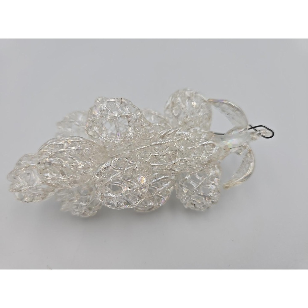 Vintage 4" Spun Iridescent Glass Grape Cluster Fruit Christmas‎ Holiday Ornament - Picture 3 of 3
